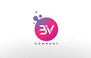 BV Letter Dots Logo-Design mit kreativen trendigen Blasen. vektor