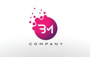 bm Letter Dots Logo-Design mit kreativen trendigen Blasen. vektor