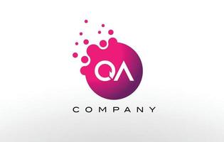 Qa Letter Dots Logo-Design mit kreativen trendigen Blasen. vektor