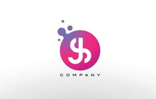 js Letter Dots Logo-Design mit kreativen trendigen Blasen. vektor