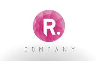 r-Brief-Logo-Design mit kreisförmigem lila Muster. vektor