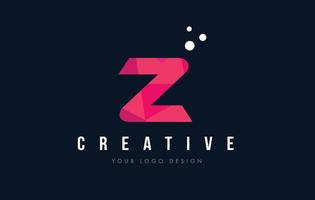 Z-Buchstaben-Logo mit lila Low-Poly-Rosa-Dreiecken-Konzept vektor