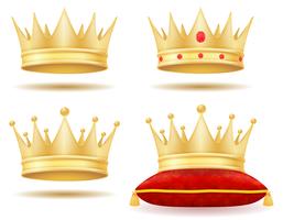 kung kunglig guld krona vektor illustration