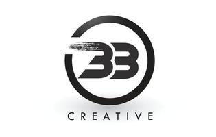 bb Pinsel Brief Logo Design. kreatives gebürstetes Buchstaben-Symbol-Logo. vektor