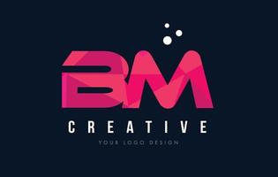 bm bm brief logo mit lila low poly rosa Dreiecken Konzept vektor