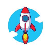 Raketenstart und Astronaut .vector, Geschäftsprodukt-Illustrationskonzept auf dem Markt.