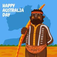 aboriginal man på Australiens dag vektor