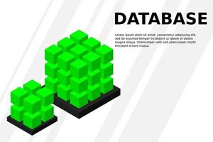 isometrisches Webbanner für digitale Technologie. Big-Data-Algorithmen für maschinelles Lernen. Analyse und Informationen vektor