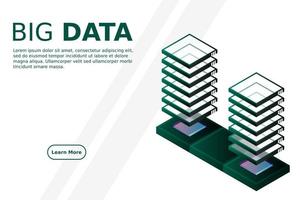 stordator, powered server, högteknologiskt koncept, datacenter, molndatalagring isometrisk vektor