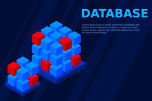 isometrisches Webbanner für digitale Technologie. Big-Data-Algorithmen für maschinelles Lernen. Analyse und Informationen vektor