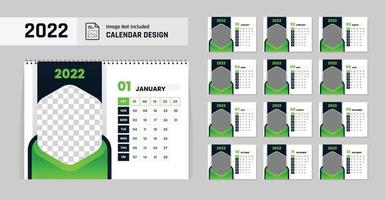 färgglada nyår skrivbord kalender designmall. modernt och kreativt layouttema vektor