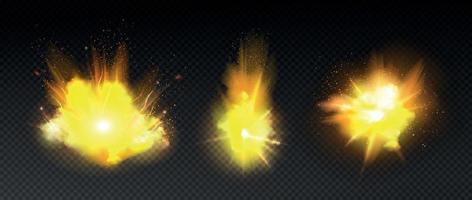Feuerexplosion realistisches Set vektor