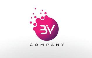 BV Letter Dots Logo-Design mit kreativen trendigen Blasen. vektor