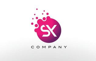 sx letter dots logotypdesign med kreativa trendiga bubblor. vektor
