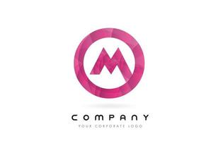 m-Brief-Logo-Design mit kreisförmigem lila Muster. vektor