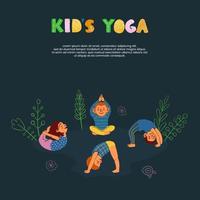 vektor färgglada kort mall barn yoga