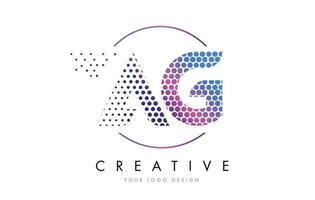 ag ag rosa Magenta gepunktete Blase Buchstaben Logo Design Vektor