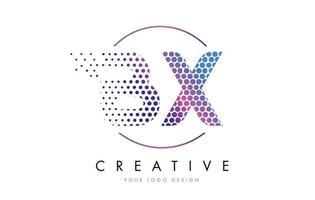 bx bx rosa Magenta gepunktete Blase Buchstaben Logo Design Vektor
