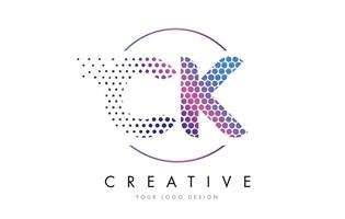 ck ck rosa Magenta gepunktete Blase Buchstaben Logo Design Vektor