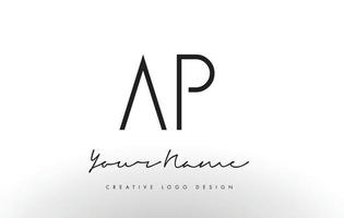 ap Buchstaben Logo-Design schlank. kreatives einfaches schwarzes Buchstabenkonzept. vektor