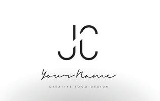 jc buchstaben logo design schlank. kreatives einfaches schwarzes Buchstabenkonzept. vektor