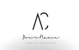 AC-Buchstaben-Logo-Design schlank. kreatives einfaches schwarzes Buchstabenkonzept. vektor