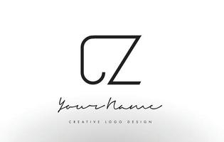 cz buchstaben logo design schlank. kreatives einfaches schwarzes Buchstabenkonzept. vektor