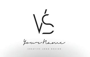 vs Buchstaben Logo-Design schlank. kreatives einfaches schwarzes Buchstabenkonzept. vektor