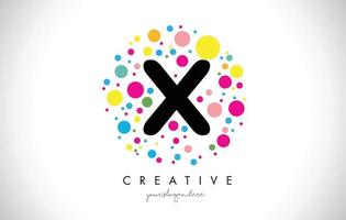 x Bubble Dots Letter Logo Design mit kreativen bunten Blasen. vektor