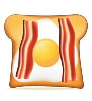 toast med bacon och ägg vektor illustration