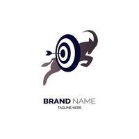 get jakt pil mål logotyp designmall för varumärke eller företag vektor