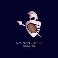 spartanisches Kaffeeschild-Logo-Vorlagendesign für Marke oder Unternehmen und andere vektor
