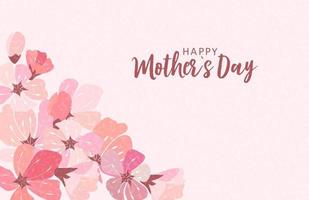 lycklig mors dag gratulationskort med sakura blommor bakgrund. vektor illustration