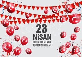 23. april kindertag türkisch. 23 nisan cumhuriyet bayrami. Vektor-Illustration vektor