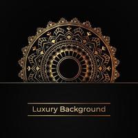Luxus-Goldblumen-Mandala-Hintergrund mit Arabeskenkreismuster arabisch-islamischer Oststil.