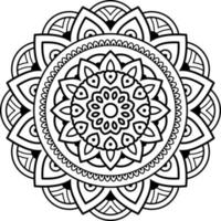 Mandala für Henna, Mehndi, Tattoo, Karte, Druck, Cover, Banner, Poster, Broschüre, Dekoration im ethnisch-orientalischen Stil zum Ausmalen von Buchseiten vektor