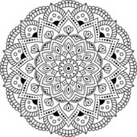 mandala målarbok linjekonst vektorillustration isolerad på vit bakgrund, vintage dekorativa element, tapetdesign, inredning, skjorta, gratulationskort, klistermärke, spetsmönster, bröllop vektor