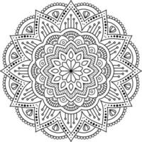 Mandala Malbuch Strichzeichnungen Vektor-Illustration isoliert auf weißem Hintergrund, Vintage dekorative Elemente, Dekoration für die Innenarchitektur vektor