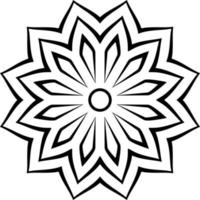 einfache einfache Mandalaform zum Ausmalen, einfaches Symbolmandala. vektor