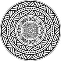 Stammes-polynesisches Mandala-Design, geometrisches hawaiianisches Tattoo-Stil-Muster-Vektor-Ornament in Schwarz und Weiß vektor