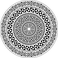 Stammes-Kreisform, polynesisches Mandala-Design-Muster-Vektor-abstraktes geometrisches Ornament-Design