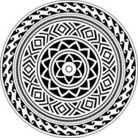 Stammes-Mandala, abstraktes kreisförmiges polynesisches Stammes-Mandala, Vektorverzierung für Wandkunstdesign vektor