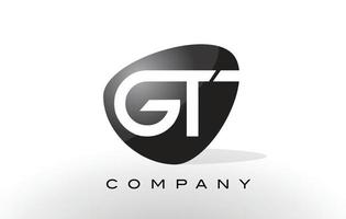 gt logotyp. brev design vektor. vektor