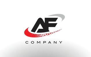 af modernes Buchstaben-Logo-Design mit rot gepunktetem Swoosh vektor