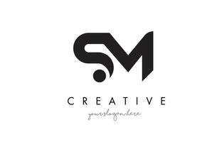 SM-Brief-Logo-Design mit kreativer moderner trendiger Typografie. vektor