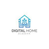 digital hem logotyp formgivningsmall vektor