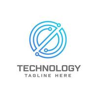 o Technologie-Logo-Design-Vorlagenvektor vektor