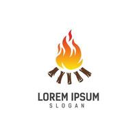 Lagerfeuer-Logo-Design-Vorlage-Vektor-Illustration vektor