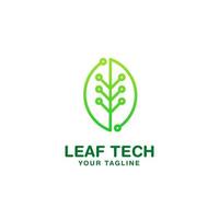 Leaf Tech-Logo-Design-Vorlage vektor