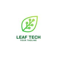 Leaf Tech-Logo-Design-Vorlage vektor